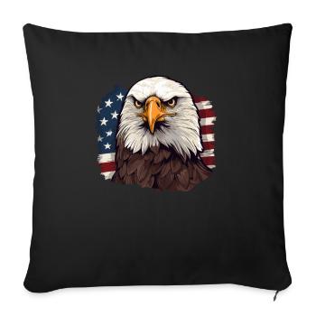 Animal Lover - Cute Animal Graphic - Eagle - Sofa pillowcase 17,3'' x 17,3'' (45 x 45 cm) - black - Front