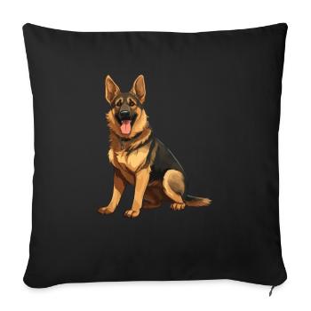 Animal Lover - Cute Animal Graphic - Dog - Sofa pillowcase 17,3'' x 17,3'' (45 x 45 cm) - black - Front