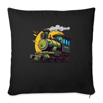 Locomotive and train enthusiast Grafic - Sofa pillowcase 17,3'' x 17,3'' (45 x 45 cm) - black - Front