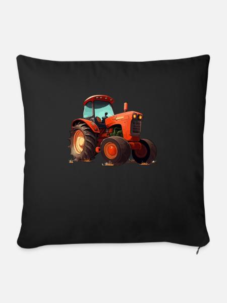 Traktor- Und Landwirtschaftlicher - Sofakissenbezug 45 x 45 cm - Schwarz