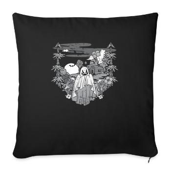 Forest Boo Ghost Spooky Season Mushroom - Sofa pillowcase 17,3'' x 17,3'' (45 x 45 cm) - black - Front