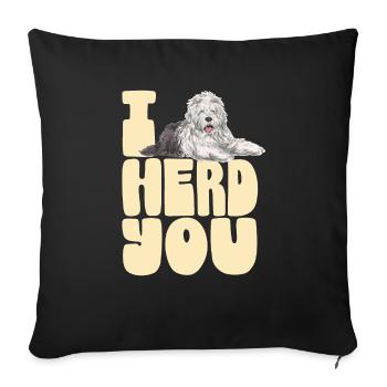 Old English Sheepdog Sheepie Bobtail - Sofa pillowcase 17,3'' x 17,3'' (45 x 45 cm) - black - Front
