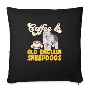 Old English Sheepdog Sheepie Bobtail - Sofa pillowcase 17,3'' x 17,3'' (45 x 45 cm) - black - Front