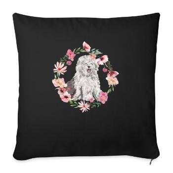 Old English Sheepdog Sheepie Bobtail - Sofa pillowcase 17,3'' x 17,3'' (45 x 45 cm) - black - Front
