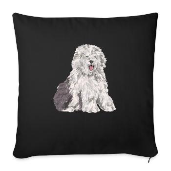 Old English Sheepdog Sheepie Bobtail - Sofa pillowcase 17,3'' x 17,3'' (45 x 45 cm) - black - Front
