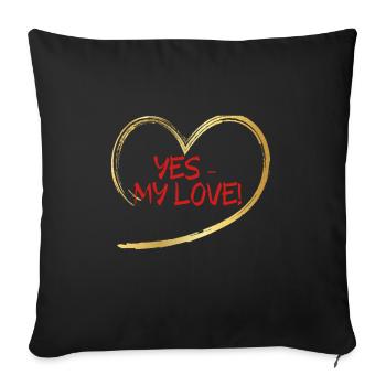 MY LOVE 3 - Sofakissenbezug 45 x 45 cm - Schwarz - Vorne