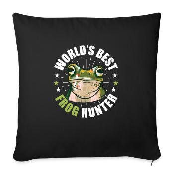 Herpétologiste amphibien Mignon Meilleur Hun de grenouille du monde - Housse de coussin décorative 45 x 45 cm - noir - Devant