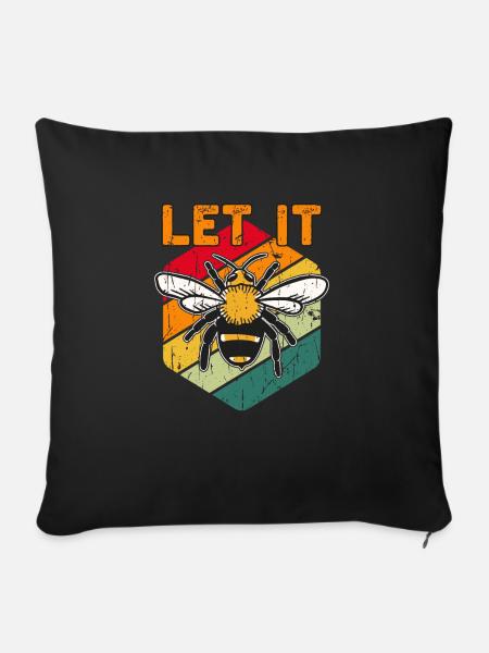 Let it Bee - Bienen - Sofakissenbezug 45 x 45 cm - Schwarz