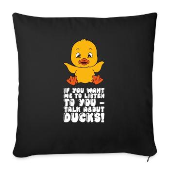 Drôles de canards Canard mignon - Housse de coussin décorative 45 x 45 cm - noir - Devant