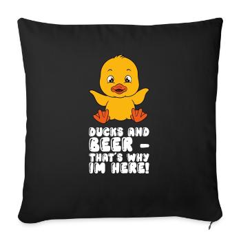 Drôles de canards Canard mignon - Housse de coussin décorative 45 x 45 cm - noir - Devant