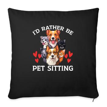 Pet Sitting Pet Lover Dog Walking Dog Sitter - Housse de coussin décorative 45 x 45 cm - noir - Devant