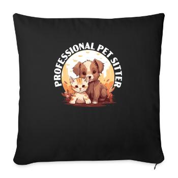 Pet Sitting Pet Lover Dog Walking Dog Sitter - Housse de coussin décorative 45 x 45 cm - noir - Devant