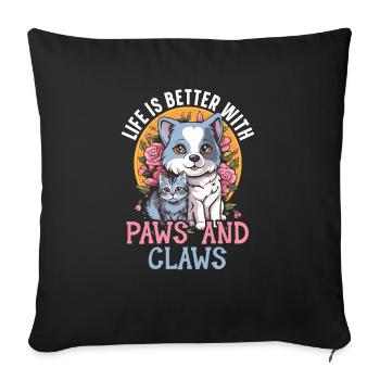 Pet Sitting Pet Lover Dog Walking Dog Sitter - Housse de coussin décorative 45 x 45 cm - noir - Devant
