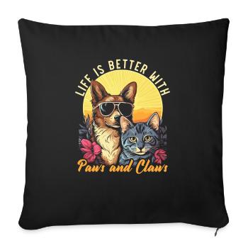 Pet Sitting Pet Lover Dog Walking Dog Sitter - Housse de coussin décorative 45 x 45 cm - noir - Devant