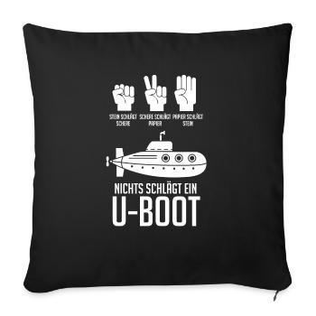 Tauchboot Unterseeboot Unterwasserboot U-Boot - Sofakissenbezug 45 x 45 cm - Schwarz - Vorne