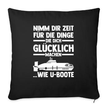 Tauchboot Unterseeboot Unterwasserboot U-Boot - Sofakissenbezug 45 x 45 cm - Schwarz - Vorne