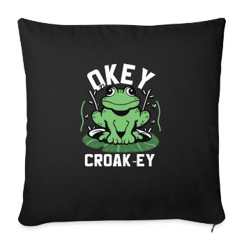 Herpetologist Frog Fan Toad Amphibian Okey Croakey - Sofakissenbezug 45 x 45 cm - Schwarz - Vorne