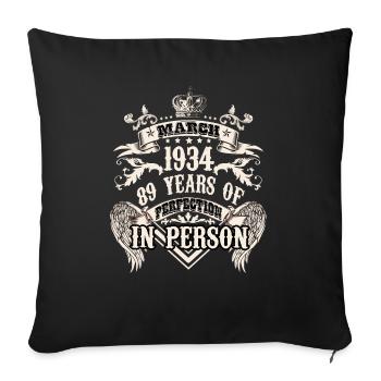 89 birthday vintage men 1934 vintage legend - Sofa pillowcase 17,3'' x 17,3'' (45 x 45 cm) - black - Front