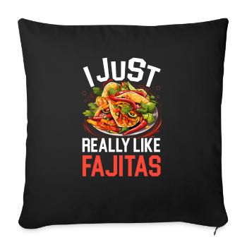 Fajita Tex-mex Cuisine Nourriture Foodie Texas Mexicain - Housse de coussin décorative 45 x 45 cm - noir - Devant