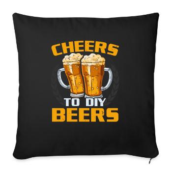 Homebrewing Brewer Beer Making Craft Beer Homebrew - Sofa pillowcase 17,3'' x 17,3'' (45 x 45 cm) - black - Front