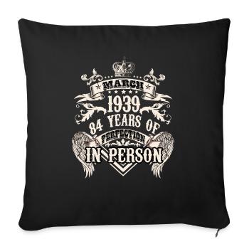 Verseau millésime 1939 une légende devient 84 - Housse de coussin décorative 45 x 45 cm - noir - Devant