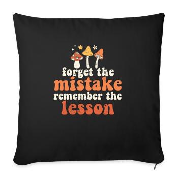 Oubliez l’erreur Rappelez-vous la leçon Groovy - Housse de coussin décorative 45 x 45 cm - noir - Devant