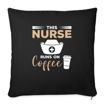 Cette infirmière fonctionne sur le café infirmières RN - Housse de coussin décorative 45 x 45 cm - noir - Devant