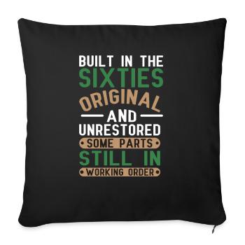 Erbaut Sechziger Jahren Original 50. Geburtstag - Sofakissenbezug 45 x 45 cm - Schwarz - Vorne