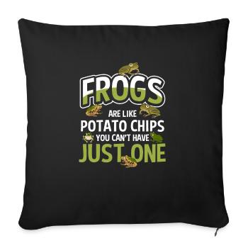 Funny Frogs Are Like Potato Chips You Cant Have Ju - Sofa pillowcase 17,3'' x 17,3'' (45 x 45 cm) - black - Front