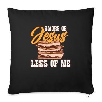 Religious Camper Smore of Jesus Less of Me Bible - Sofakissenbezug 45 x 45 cm - Schwarz - Vorne