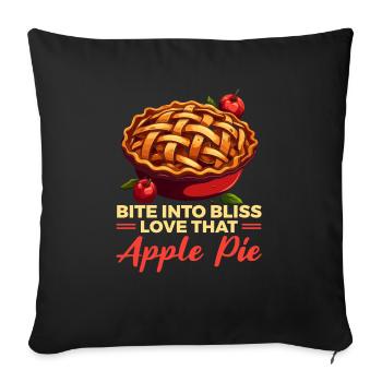 Apple Pie Dessert Food Lover Foodie American Baker - Sofa pillowcase 17,3'' x 17,3'' (45 x 45 cm) - black - Front