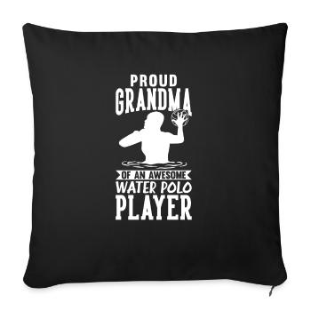 Grandma Of An Awesome Water Polo Player - Sofa pillowcase 17,3'' x 17,3'' (45 x 45 cm) - black - Front