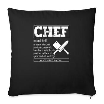 Chef Definition Funny Dictionary Cooking - Sofa pillowcase 17,3'' x 17,3'' (45 x 45 cm) - black - Front