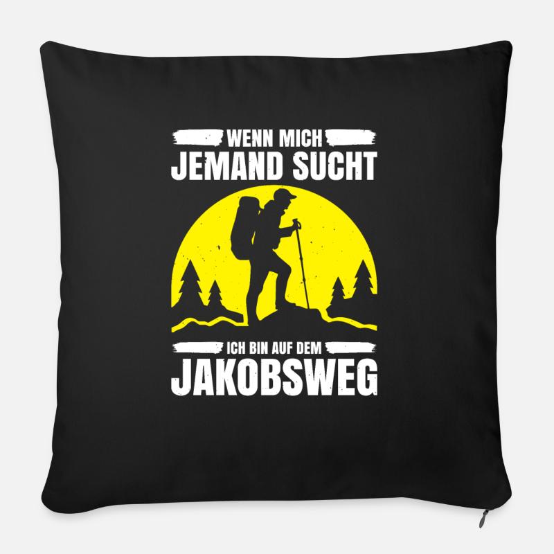 Jakobsweg Für Pilger Wanderer Pilgerweg Camino de - Sofakissenbezug 45 x 45 cm - Schwarz