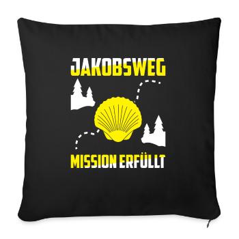Jakobsweg Für Pilger Wanderer Pilgerweg Camino de - Sofakissenbezug 45 x 45 cm - Schwarz - Vorne