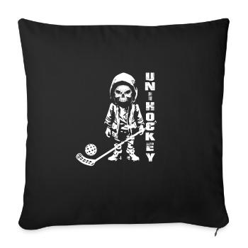 Floorball Floorball Ball Sports - Housse de coussin décorative 45 x 45 cm - noir - Devant