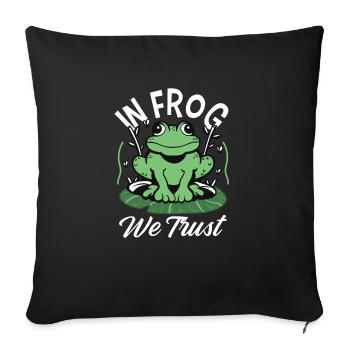 Amphibian Toad Herpetologist Funny In Frog We Trus - Sofa pillowcase 17,3'' x 17,3'' (45 x 45 cm) - black - Front