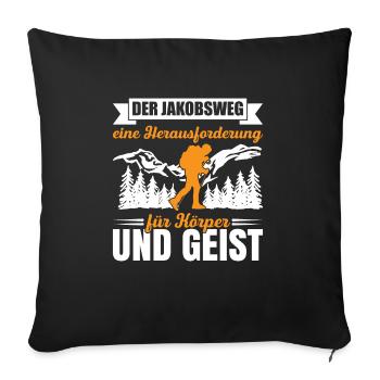 Jakobsweg Für Pilger Wanderer Pilgerweg Camino de - Sofakissenbezug 45 x 45 cm - Schwarz - Vorne