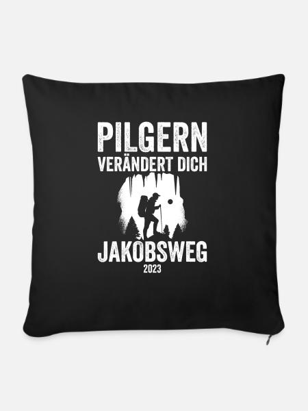 Jakobsweg Für Pilger Wanderer Pilgerweg Camino de - Sofakissenbezug 45 x 45 cm - Schwarz