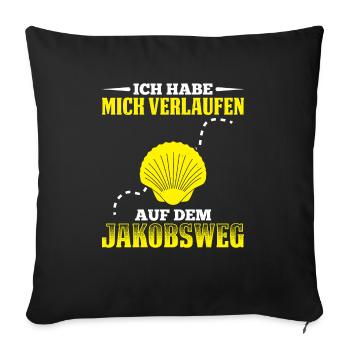Jakobsweg Für Pilger Wanderer Pilgerweg Camino de - Sofakissenbezug 45 x 45 cm - Schwarz - Vorne