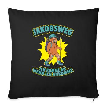 Jakobsweg Für Pilger Wanderer Pilgerweg Camino de - Sofakissenbezug 45 x 45 cm - Schwarz - Vorne