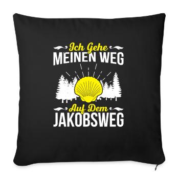 Jakobsweg Für Pilger Wanderer Pilgerweg Camino de - Sofakissenbezug 45 x 45 cm - Schwarz - Vorne