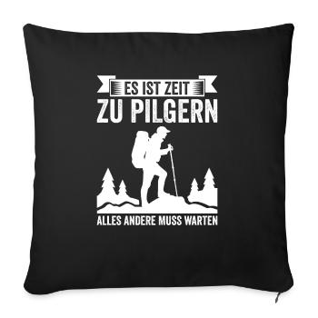 Jakobsweg Für Pilger Wanderer Pilgerweg Camino de - Sofakissenbezug 45 x 45 cm - Schwarz - Vorne