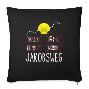 Jakobsweg Für Pilger Wanderer Pilgerweg Camino de - Sofakissenbezug 45 x 45 cm - Schwarz - Vorne