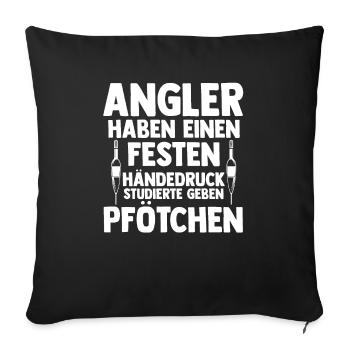 Angel Fischen Angeln Angler - Sofakissenbezug 45 x 45 cm - Schwarz - Vorne