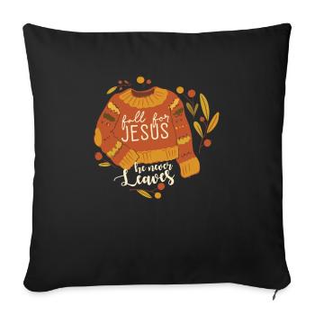 Tomber amoureux de Jésus Croyant Chrétien religieux - Housse de coussin décorative 45 x 45 cm - noir - Devant