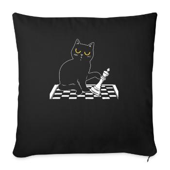 Chess Board Game Checkmate Strategy Chess Player - Sofa pillowcase 17,3'' x 17,3'' (45 x 45 cm) - black - Front