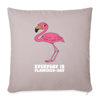 Drôle de flamant rose - Housse de coussin décorative 45 x 45 cm - taupe clair - Devant