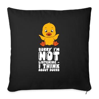 Drôle de canard Canards mignons - Housse de coussin décorative 45 x 45 cm - noir - Devant