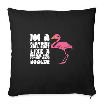Funny flamingo - Sofa pillowcase 17,3'' x 17,3'' (45 x 45 cm) - black - Front